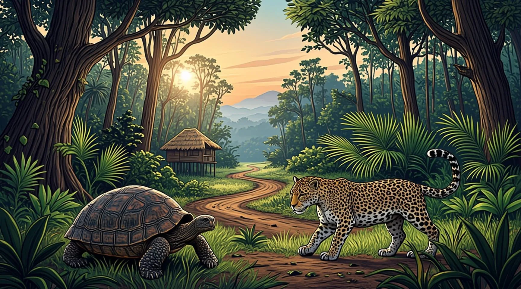 Ilustración original de La tortuga gigante