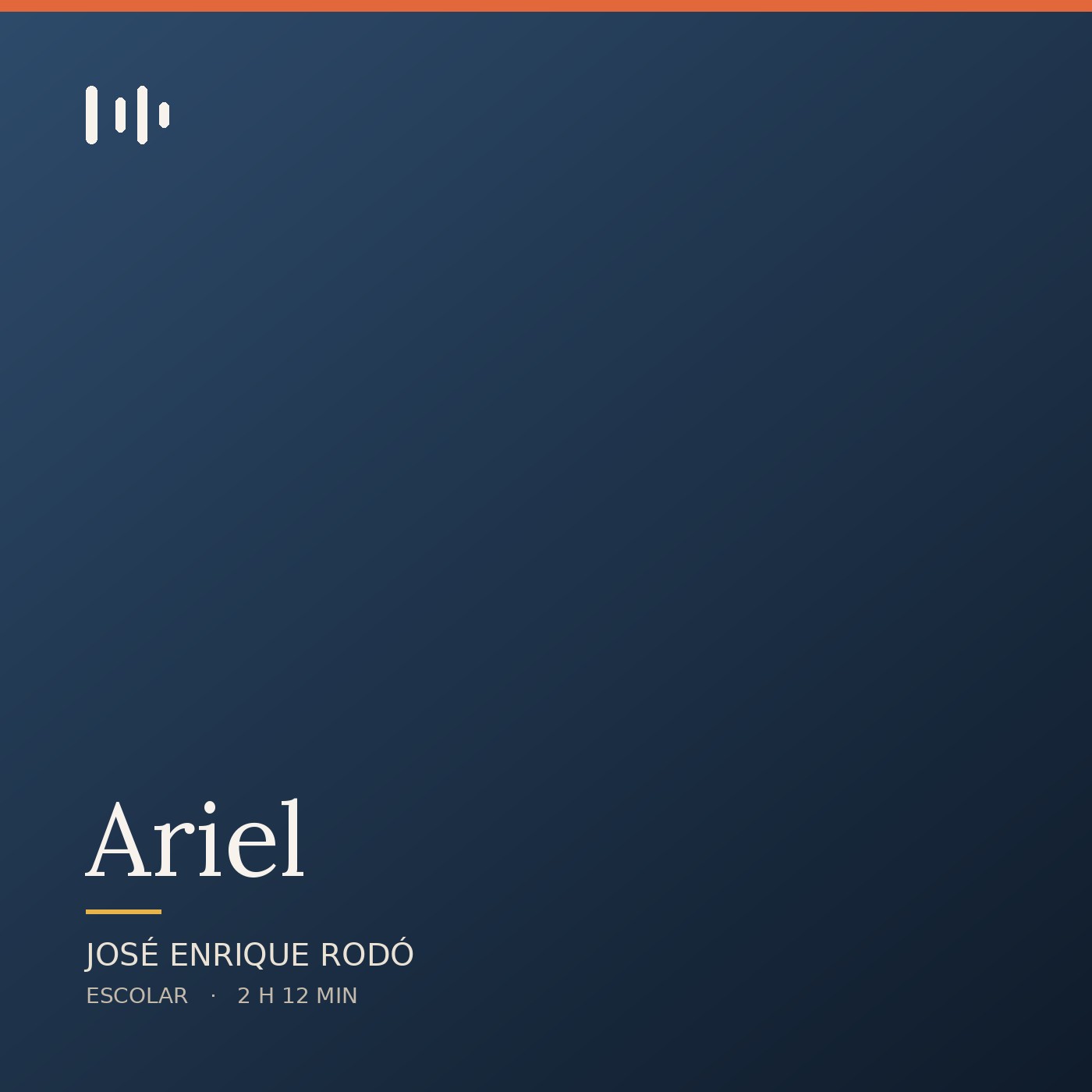 Portada de Ariel, de José Enrique Rodó