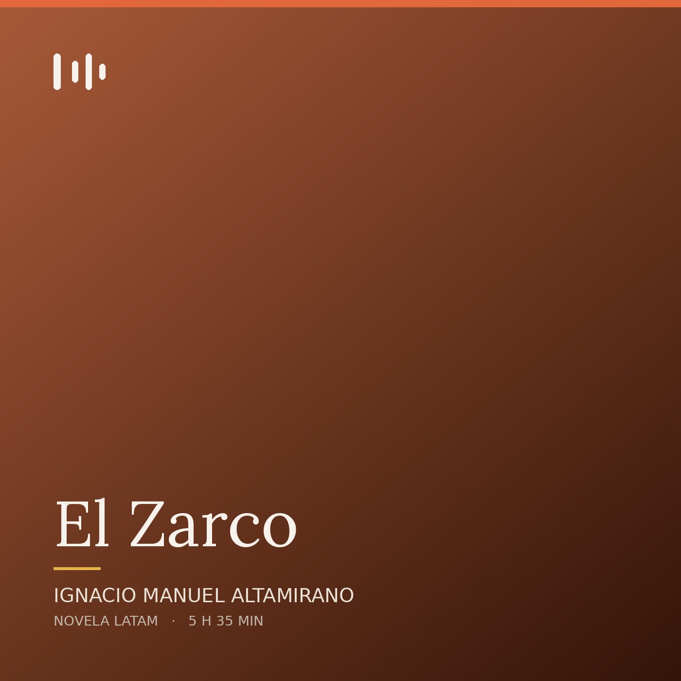 Portada de El Zarco, de Ignacio Manuel Altamirano
