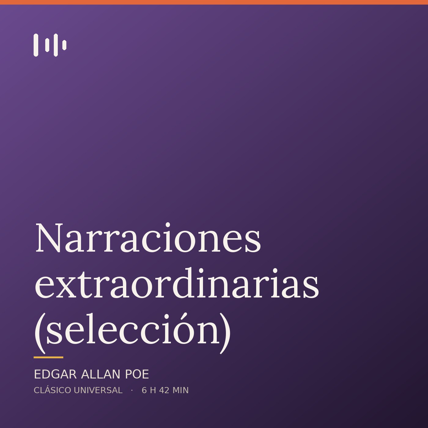Portada de Narraciones extraordinarias (selección), de Edgar Allan Poe