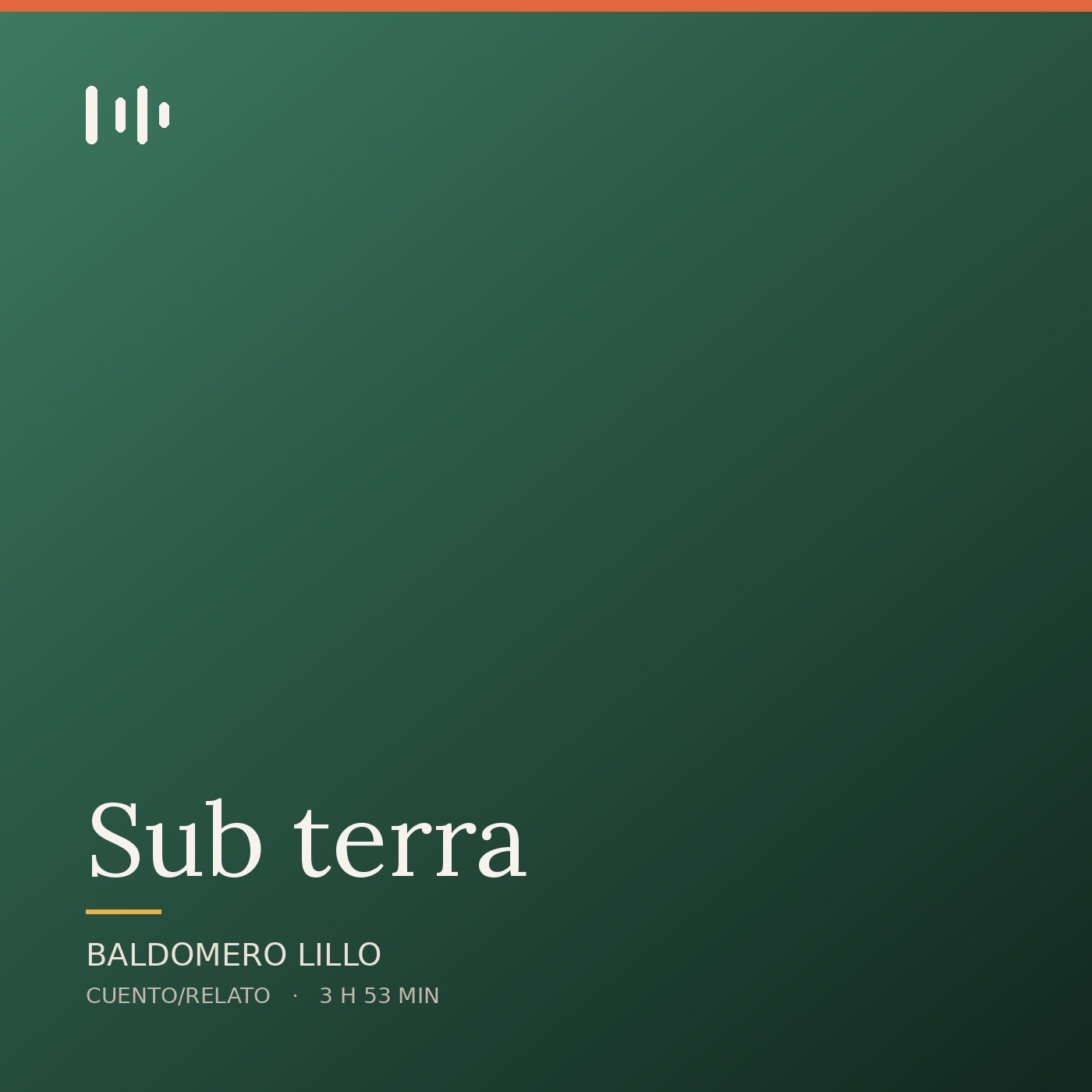 Portada de Sub terra, de Baldomero Lillo